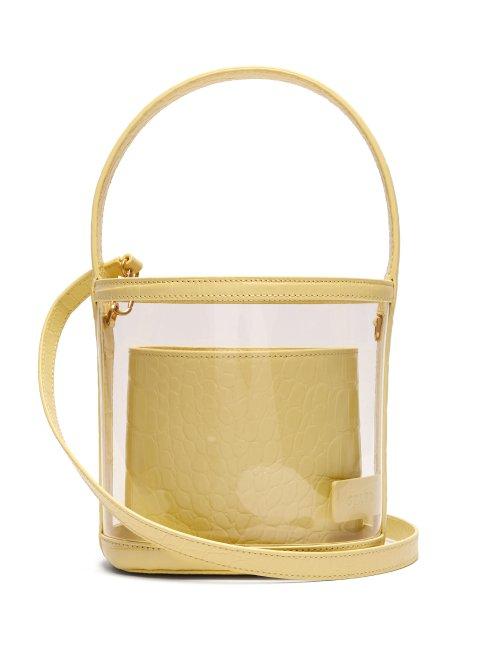 Matchesfashion.com Staud - Bissett Pvc And Leather Bucket Bag - Womens - Yellow