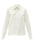 Matchesfashion.com Lemaire - Point-collar Flap-pocket Cotton-poplin Shirt - Womens - Beige
