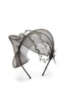 Matchesfashion.com Stephen Jones - Crystal-embellished Crinoline Fascinator Headband - Womens - Black