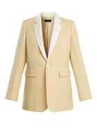 Matchesfashion.com Joseph - Jan Single Breasted Contrast Trim Wool Blazer - Womens - Light Yellow