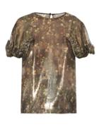 Matchesfashion.com Preen By Thornton Bregazzi - Kelley Floral Print Top - Womens - Gold Multi