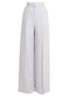 Matchesfashion.com Chlo - High Waist Wide Leg Crepe Trousers - Womens - Light Blue