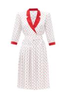 Matchesfashion.com Rodarte - Belted Polka-dot Silk-satin Dress - Womens - Red White