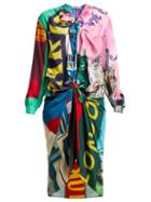 Matchesfashion.com Balenciaga - Knotted Scarf Midi Dress - Womens - Multi