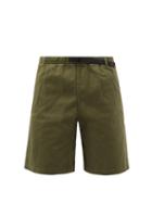 Gramicci - Belted Cotton-twill Shorts - Mens - Dark Green