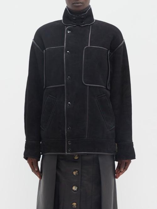 Petar Petrov - Mark Leather-trimmed Suede Coat - Womens - Black