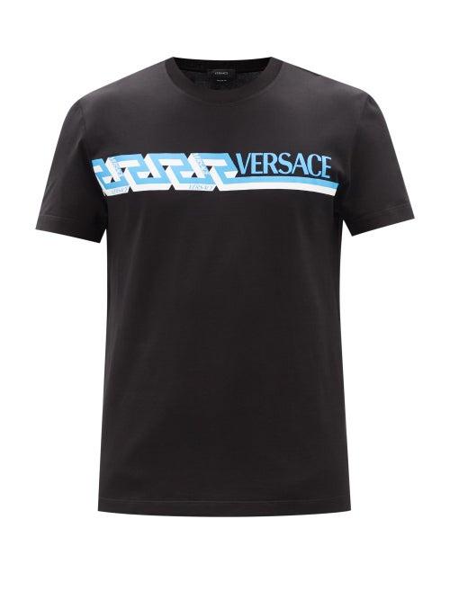 Versace - La Greca-logo Cotton-jersey T-shirt - Mens - Black