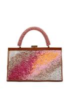Matchesfashion.com Germanier - Bead Embellished Leather Bag - Womens - Pink Multi