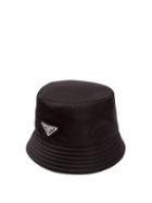 Matchesfashion.com Prada - Triangle Plaque Nylon Bucket Hat - Womens - Black