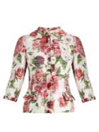 Dolce & Gabbana Peony And Rose-print Satin Jacket
