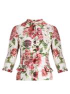 Dolce & Gabbana Peony And Rose-print Satin Jacket