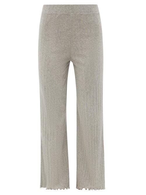 Skin - Revel Cotton Ribbed-jersey Pyjama Trousers - Womens - Grey