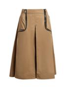 Matchesfashion.com Jw Anderson - Zipped Gabardine Midi Skirt - Womens - Beige