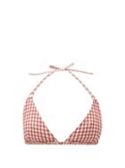 Matchesfashion.com Belize - Ariana Gingham Triangle Bikini Top - Womens - Red Print