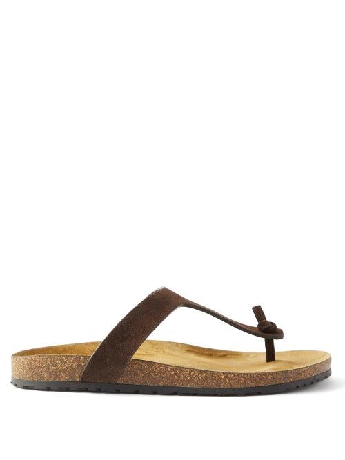 Saint Laurent - Jimmy Suede Sandals - Mens - Brown