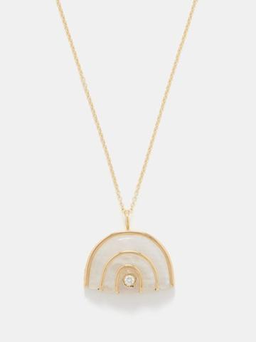 Brent Neale - Marianne Rainbow Moonstone & 18kt Gold Necklace - Womens - Rainbow