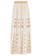 Emporio Sirenuse - Camille Embroidered Cotton-voile Longline Skirt - Womens - Ivory