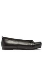 Comme Des Garons Comme Des Garons - Square-toe Leather Ballet Flats - Womens - Black