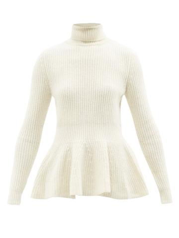 Brock Collection - Teagan Peplum-hem Wool-blend Sweater - Womens - Ivory