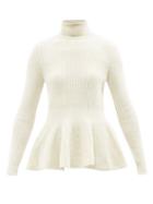 Brock Collection - Teagan Peplum-hem Wool-blend Sweater - Womens - Ivory