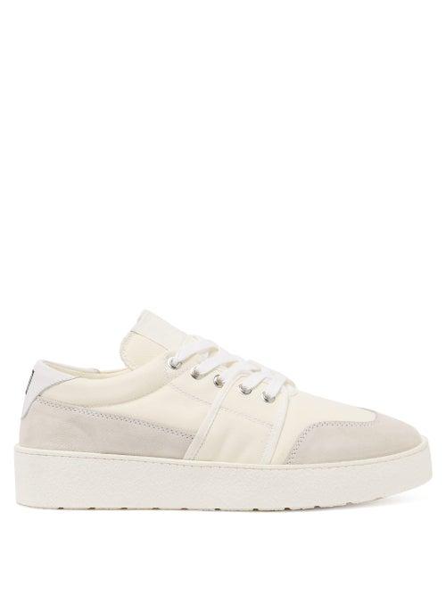 Matchesfashion.com Ami - Logo-embroidered Canvas Trainers - Mens - White
