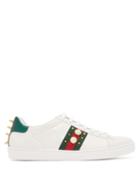 Matchesfashion.com Gucci - New Ace Stud-embellished Leather Trainers - Womens - White