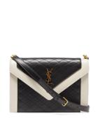 Saint Laurent - Gaby Small Quilted-leather Shoulder Bag - Womens - Black White