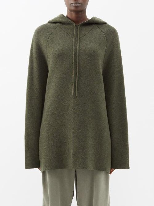 Raey - Responsible Boiled-cashmere Knit Hoodie - Womens - Khaki