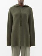 Raey - Responsible Boiled-cashmere Knit Hoodie - Womens - Khaki