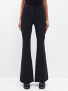 Proenza Schouler - Flared Stretch-crepe Trousers - Womens - Black