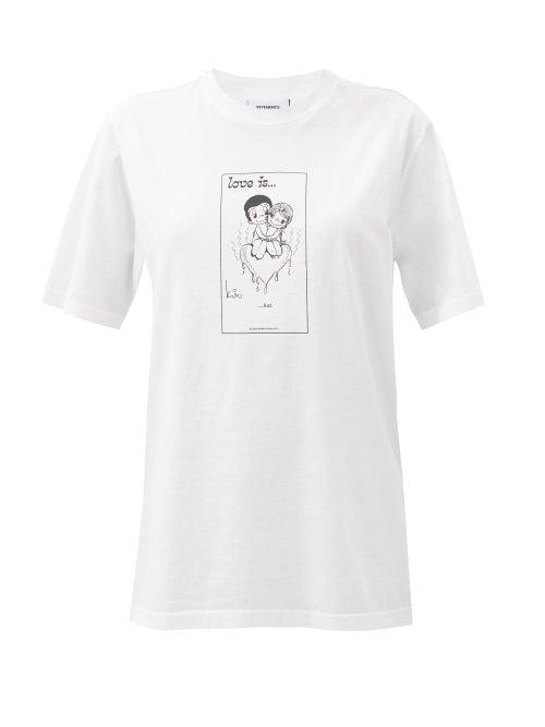 Matchesfashion.com Vetements - Love Is? Hot Cotton-jersey T-shirt - Womens - White