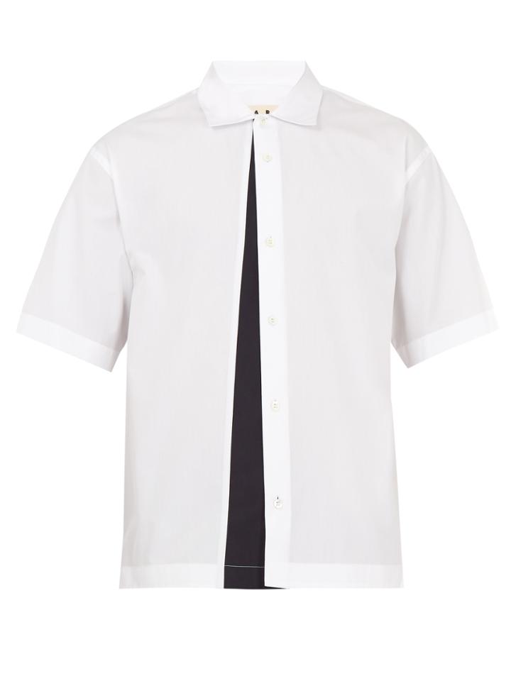 Marni Colour-block Short-sleeved Cotton Shirt