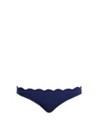 Matchesfashion.com Marysia - Santa Barbara Scallop Edged Bikini Briefs - Womens - Navy