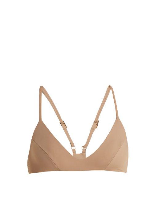 Matchesfashion.com Dos Gardenias - Wild Honey Racer Back Bikini Top - Womens - Nude