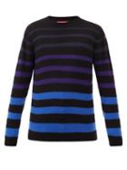 Matchesfashion.com The Elder Statesman - Gradient-stripe Cashmere Sweater - Mens - Black Blue