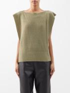 Sa Su Phi - Open-work Cashmere Sleeveless Sweater - Womens - Khaki
