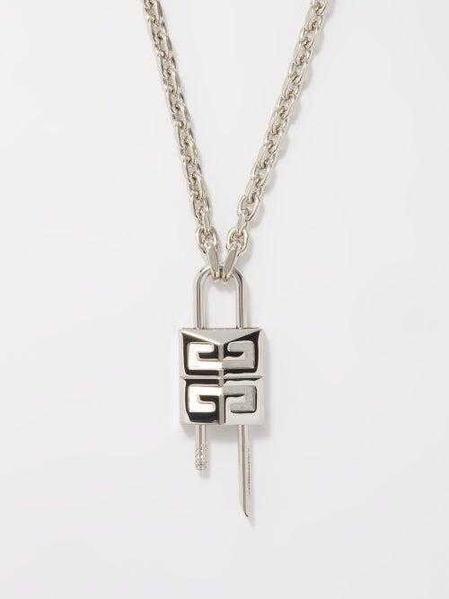 Givenchy - Lock 4g Padlock Necklace - Mens - Silver