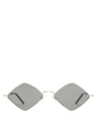 Matchesfashion.com Saint Laurent - Lisa Diamond Shape Metal Sunglasses - Womens - Silver Multi
