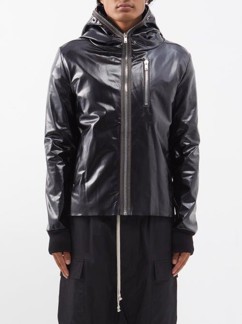 Rick Owens - Hooded Coated Cotton-blend Jacket - Mens - Black