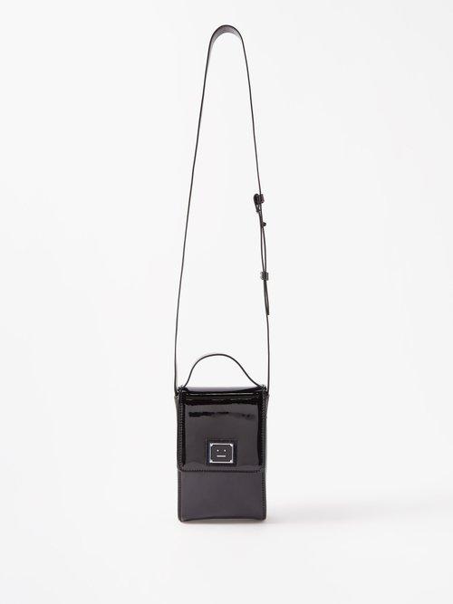Acne Studios - Akki Face-patch Faux Patent-leather Cross-body Bag - Mens - Black