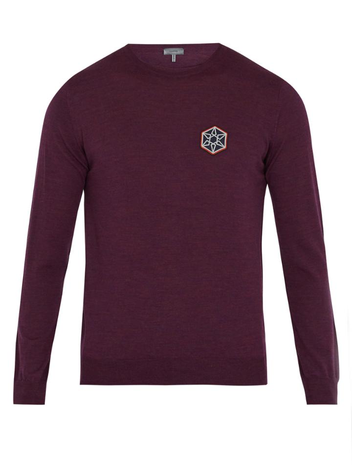 Lanvin Geometric-appliqu Wool Sweater