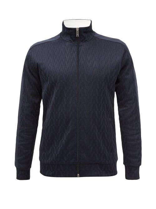 Valentino - Monogram-jacquard Track Jacket - Mens - Navy