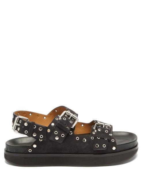 Matchesfashion.com Isabel Marant - Ophie Studded Suede Sandals - Womens - Black