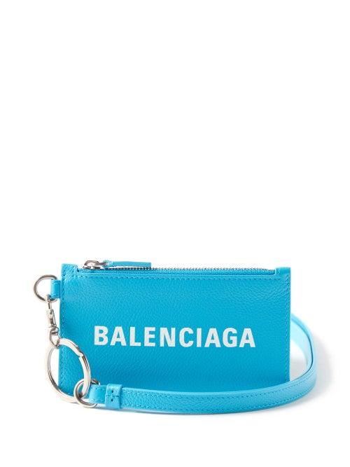 Balenciaga - Cash Logo-print Leather Lanyard Cardholder - Mens - White Multi
