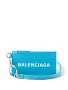Balenciaga - Cash Logo-print Leather Lanyard Cardholder - Mens - White Multi