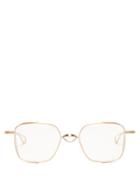 Matchesfashion.com Dita Eyewear - Linetto Square Frame Metal Glasses - Mens - Gold