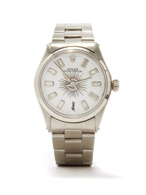 Jacquie Aiche - Vintage Rolex Oyster 34mm Diamond & Steel Watch - Mens - Silver