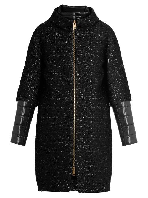 Herno Detachable-sleeved Funnel-neck Boucl Coat