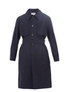 Matchesfashion.com Loewe - Wool Belted Trench Coat - Mens - Navy