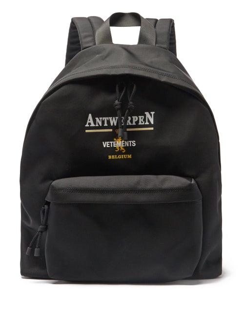 Matchesfashion.com Vetements - Antwerp Logo-print Canvas Backpack - Mens - Black